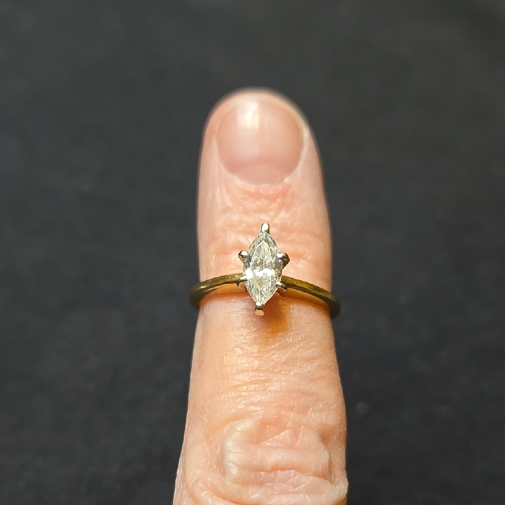 10K Gold Ring With Faux Diamond